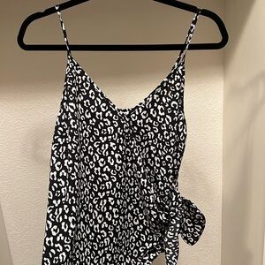 Black cheetah tie tank